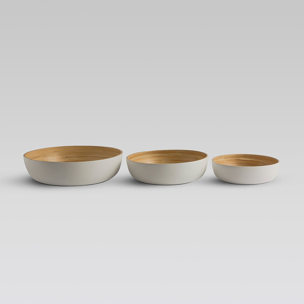 Sahaya Bamboo Bowls White set of 3 - Set of 3
