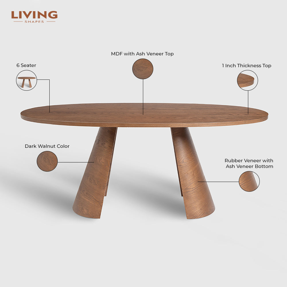 Autumnal 6-Seater Dining Table