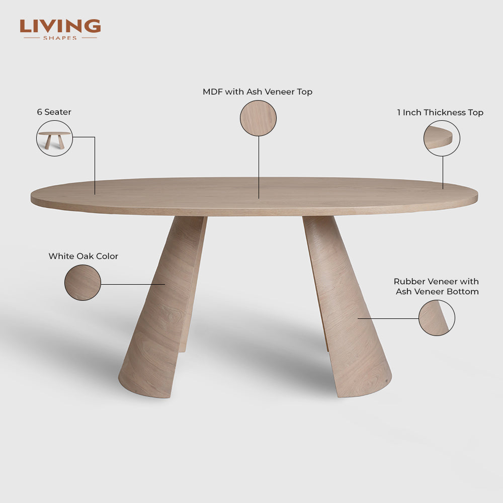 Autumnal 6-Seater Dining Table