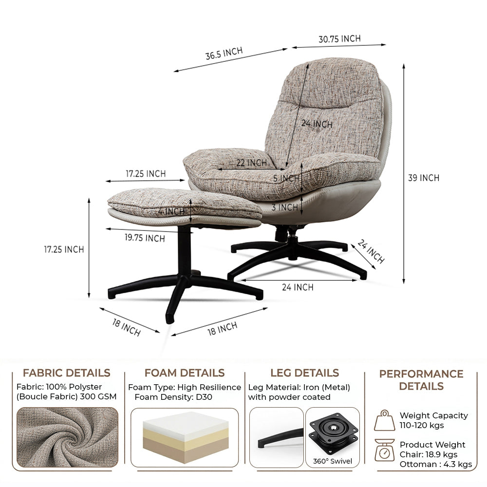 Linden Chair with Ottoman