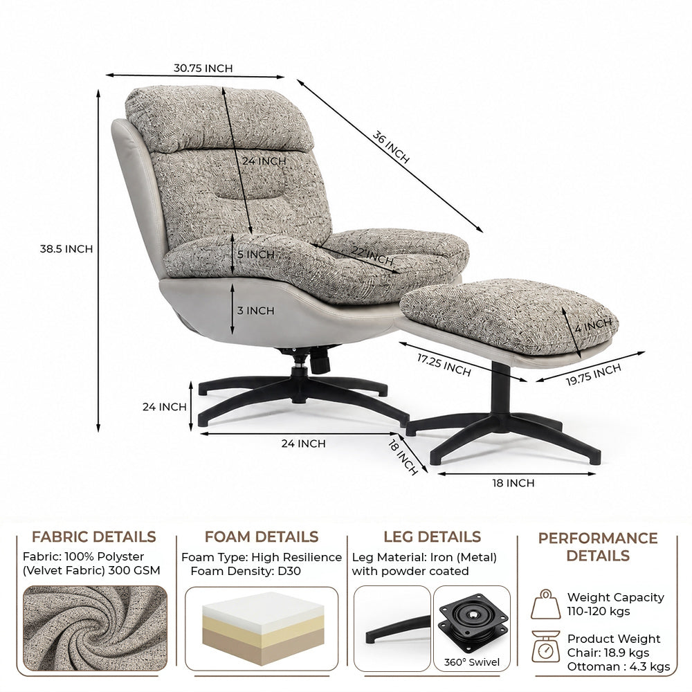 Aldergate Chair with Ottoman