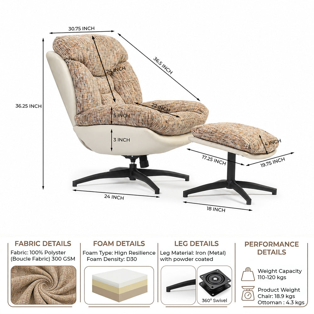 Rockford Chair with Ottoman