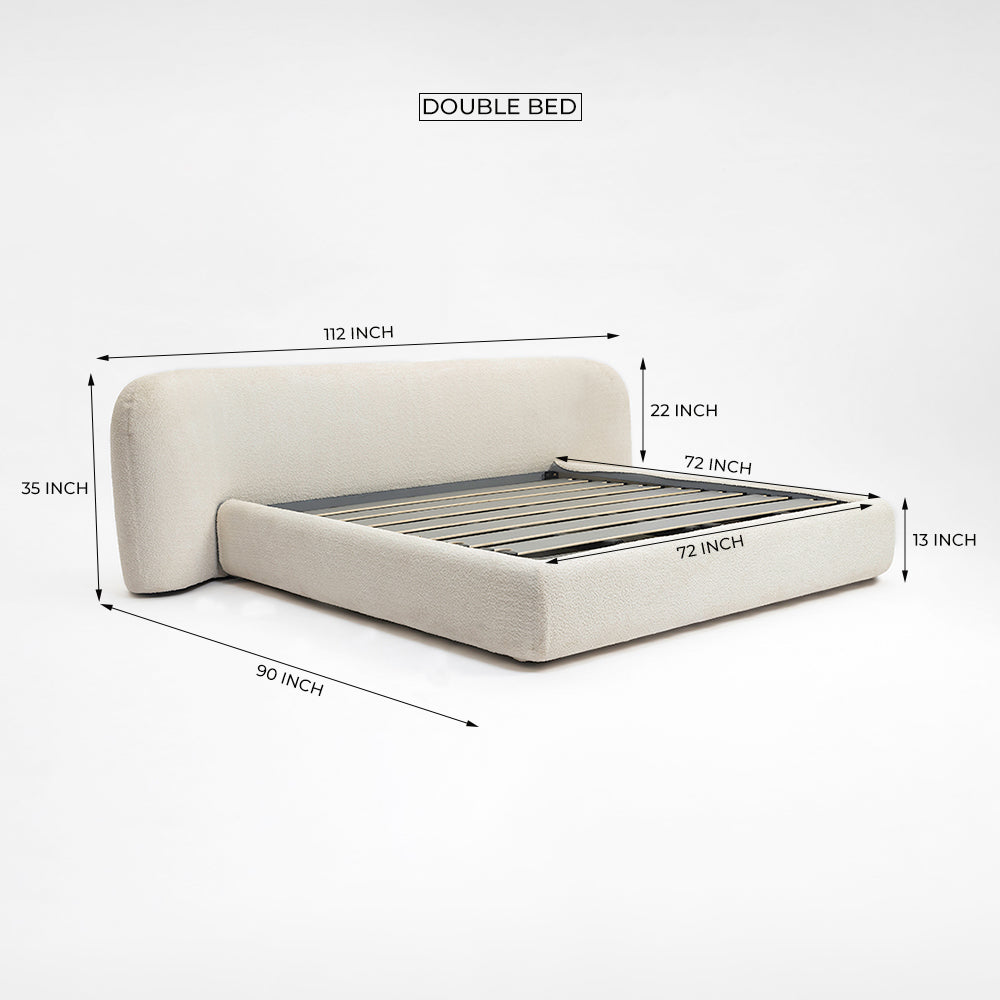 Boucle Bliss Upholstered Bed  - Double Bed