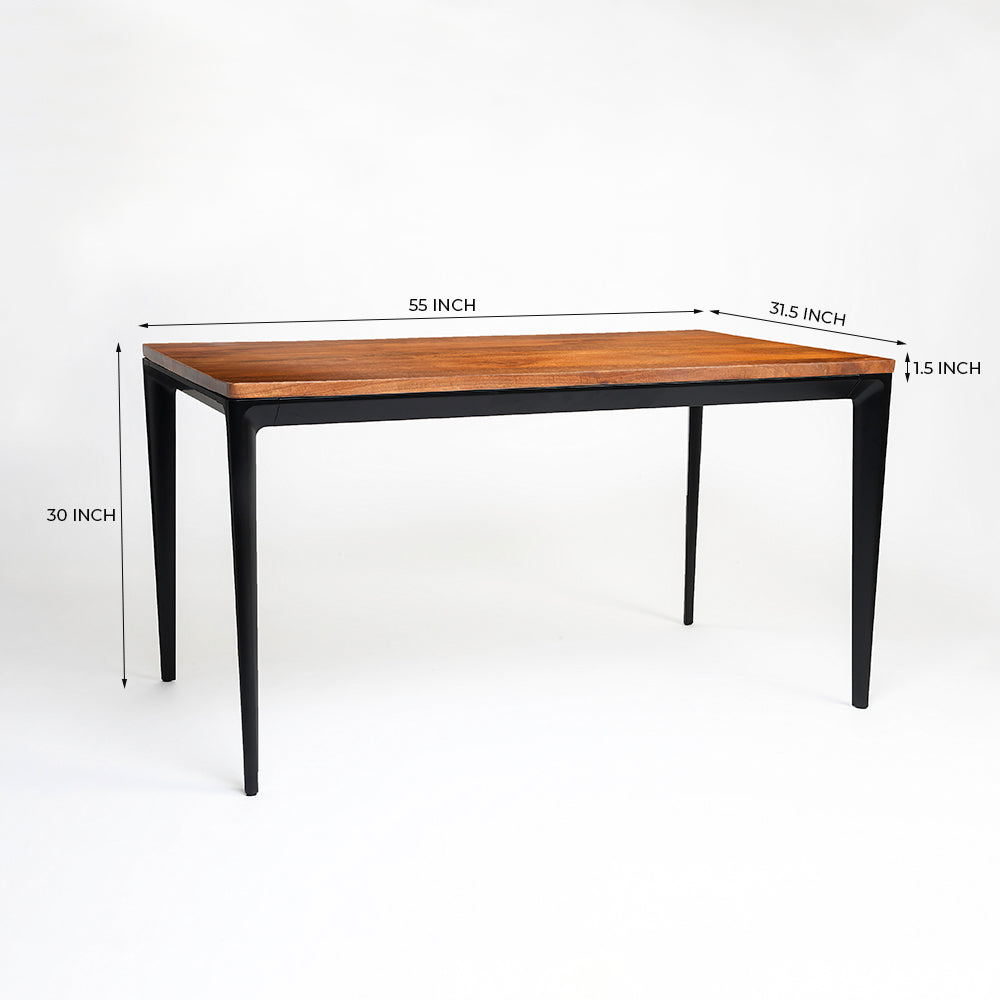 Shakur Wooden 6 Seater Dining Table with Iron