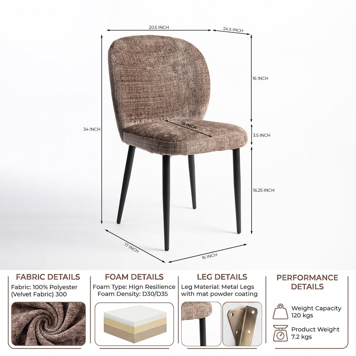 Hazelnut Dining Chair