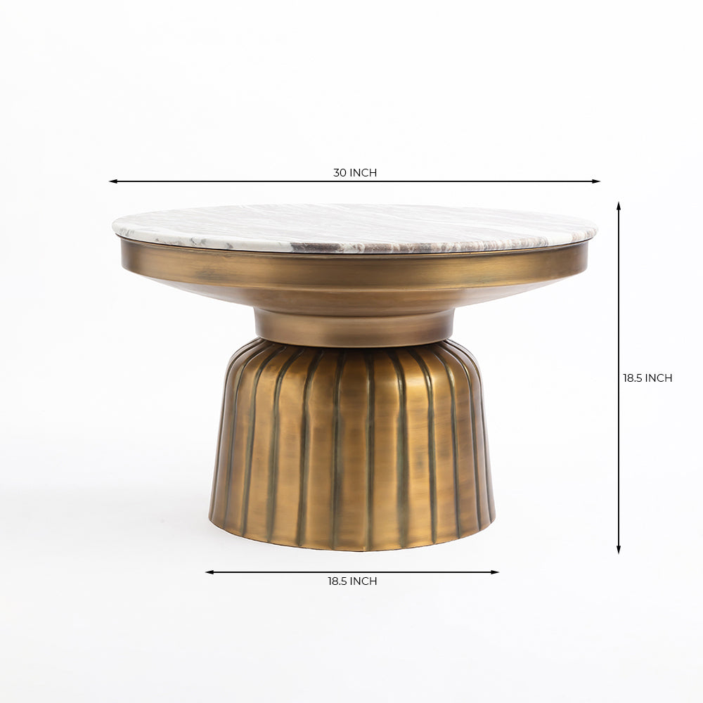 Marble Claybourne Coffee Table Set of 2 with Metal - Large