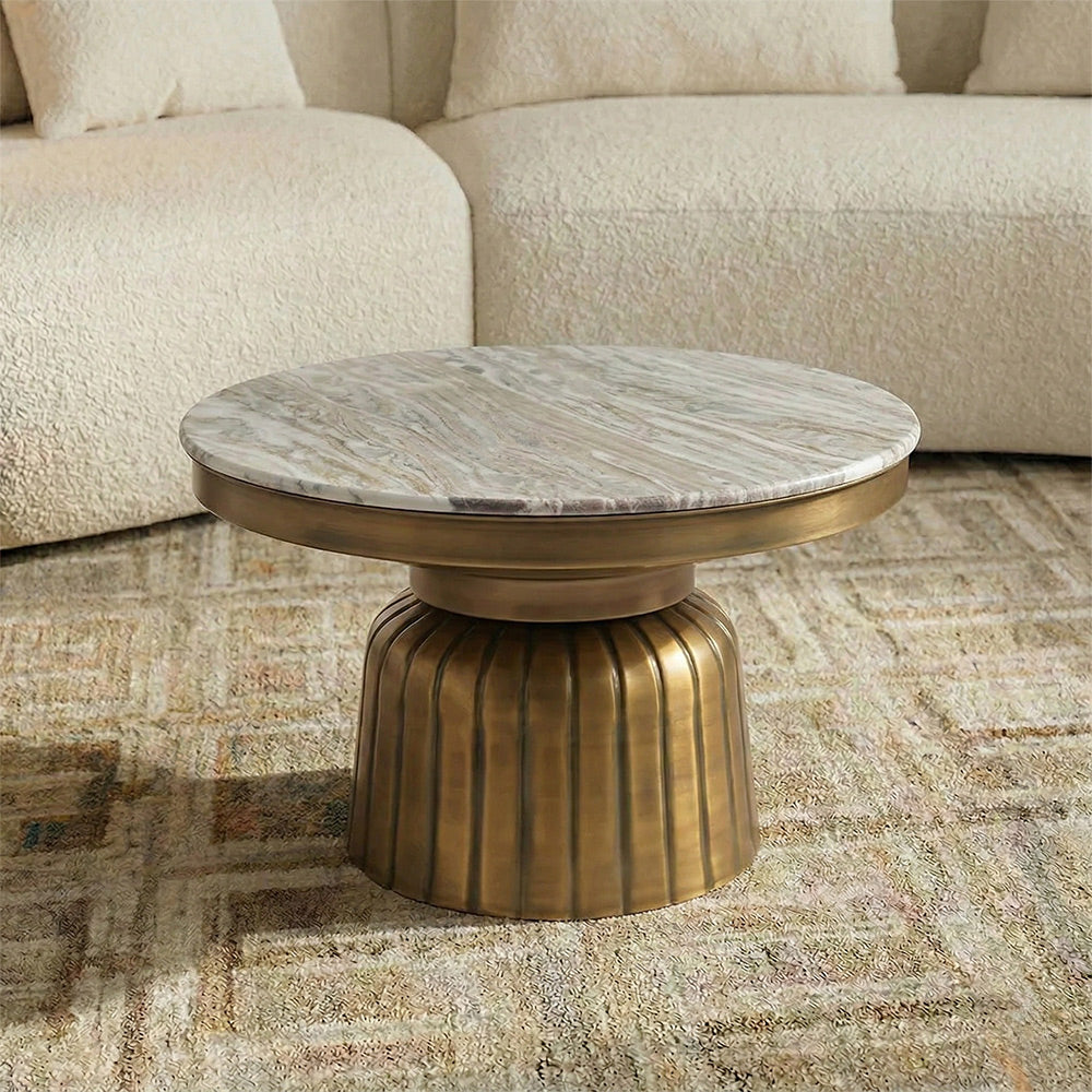 Marble Claybourne Coffee Table Set of 2 with Metal - Large