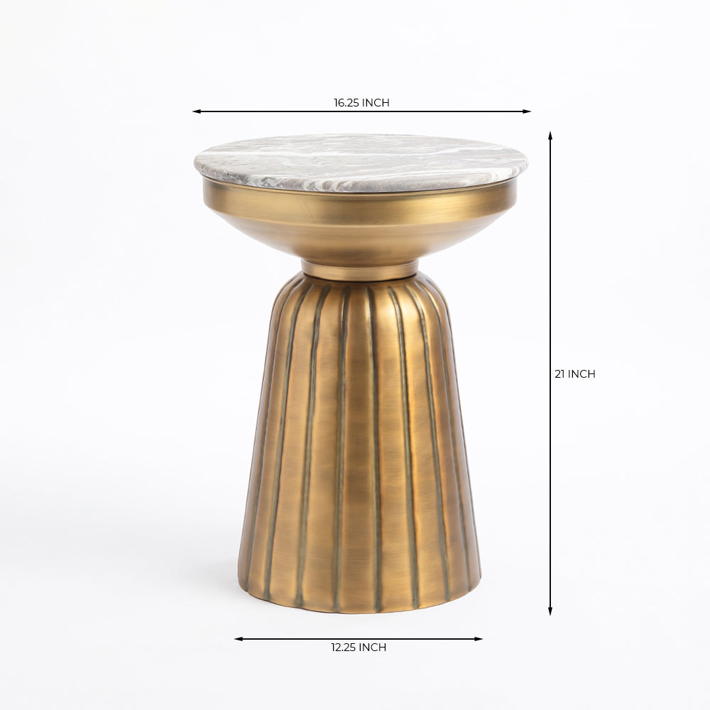 Marble Wheatfield Coffee Table Set of 2 with Metal - Small