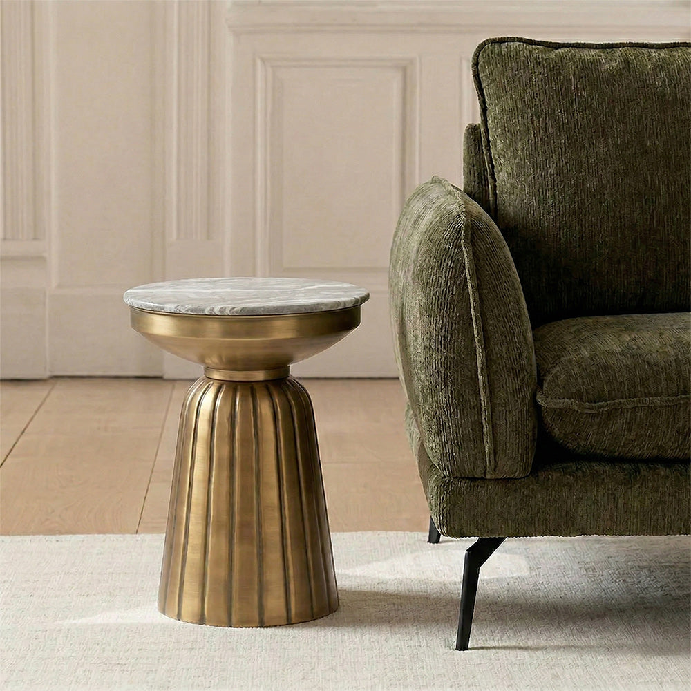 Marble Wheatfield Coffee Table Set of 2 with Metal - Small