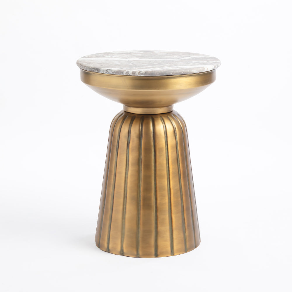 Marble Wheatfield Coffee Table Set of 2 with Metal - Small
