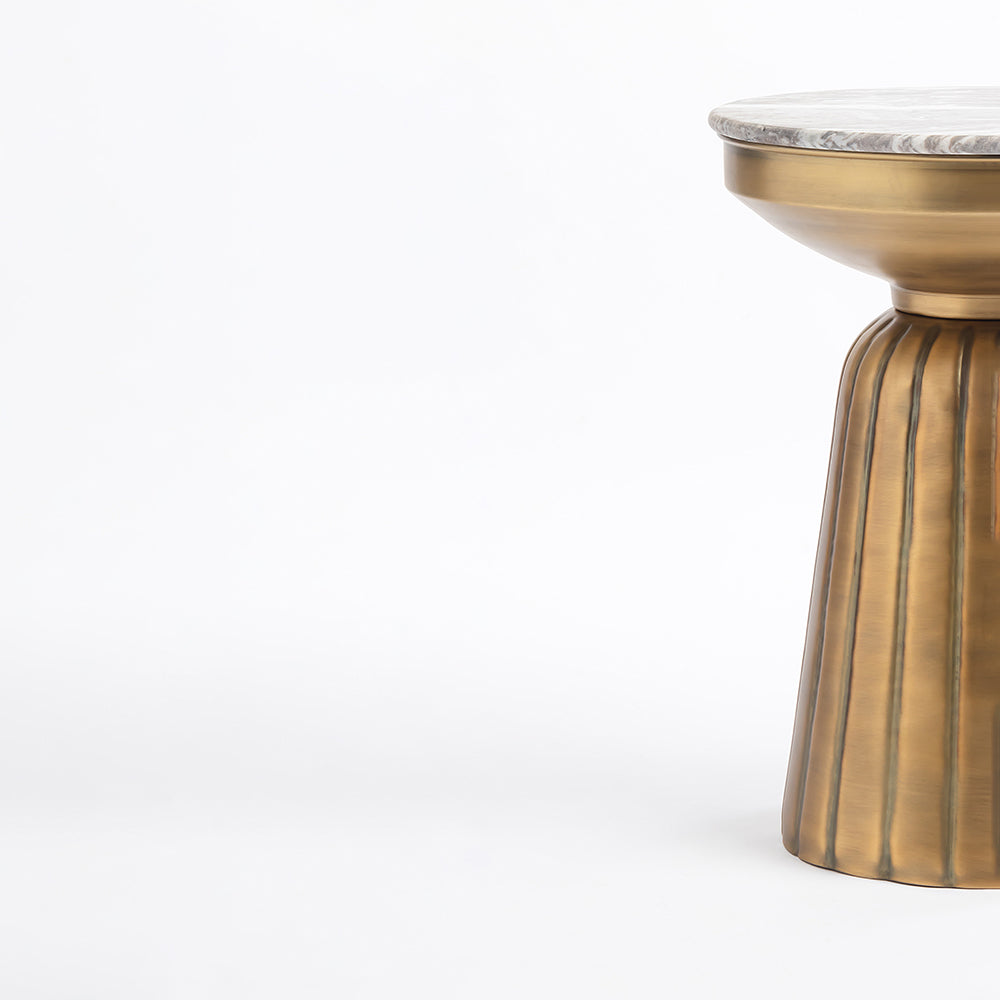 Marble Wheatfield Coffee Table Set of 2 with Metal - Small